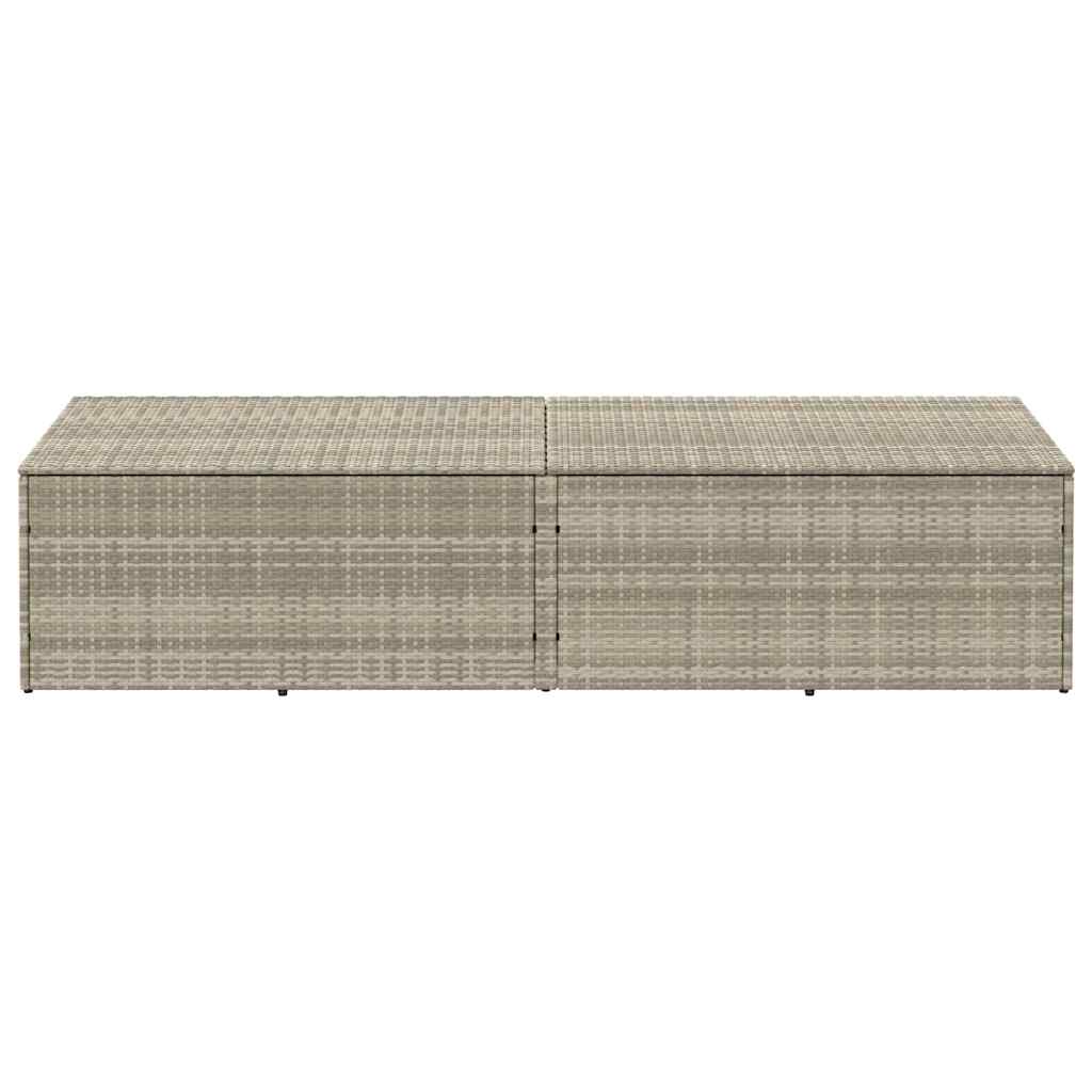 Garden Storage Box Light Grey 220x50x58 cm Poly Rattan
